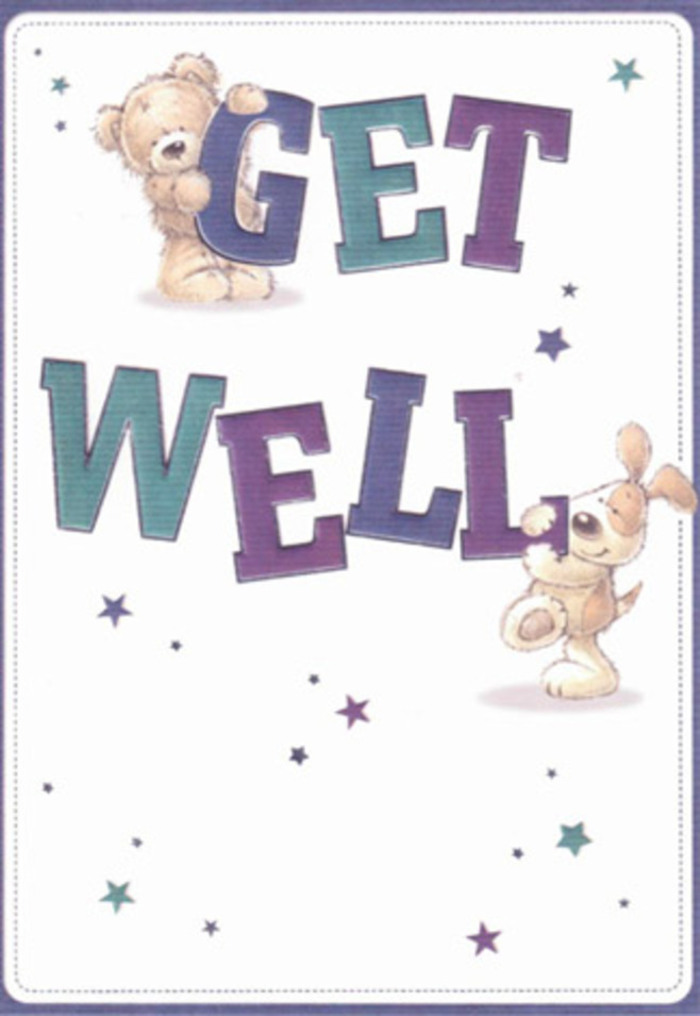 This delightful get well card encapsulates the tender, uplifting character of East Ham, artfully depicted through the playful companionship of a bear and a puppy. Both creatures, lovingly detailed with soft, tactile brushwork, are surrounded by a flurry of twinkling stars-a burst of hope akin to the first blooms of spring one might see near Plashet Park. The typography is bold, confident, and shaded in harmonious purples and aquas, echoing the dynamic palettes often found in bouquets from East Ham Flowers along Barking Road. The gentle curves and roundness of the letters exude a reassuring stability, while the animated faces of the duo beam with warmth and optimism, as if offering moral support to the recipient on a day when rest is needed most. The composition's clean white background lends a sense of clarity and freshness, much like the feeling that wafts through the shop doors each morning with the arrival of new flowers. Carefully balanced, every element of this card-from the effervescent stars to the inviting textures of the characters-is arranged with the same attention and empathy shown in a bouquet destined to brighten a neighbour's home. Altogether, it's a visual balm-a card ready to partner with a thoughtful floral delivery to soothe, encourage, and lift the spirits of anyone in need throughout the East Ham area.